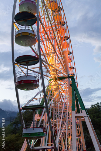 Ferris wheel with night illumination photo