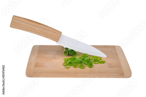 Ceramic knife and vegetables