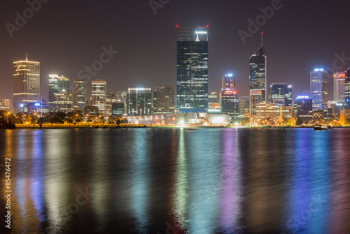 Perth  Australia Skyline reflected in the Swan River