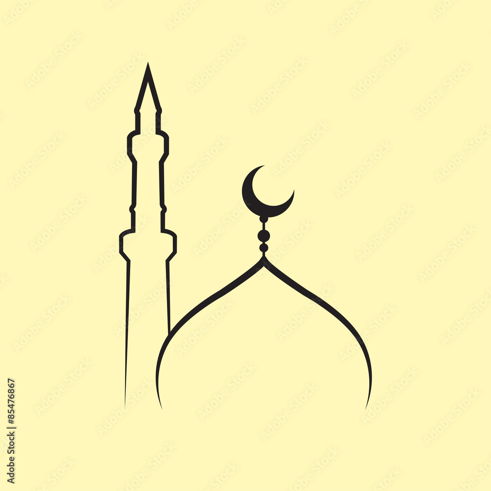 Mosquefront Vector mosque vector Stock Vector | Adobe Stock