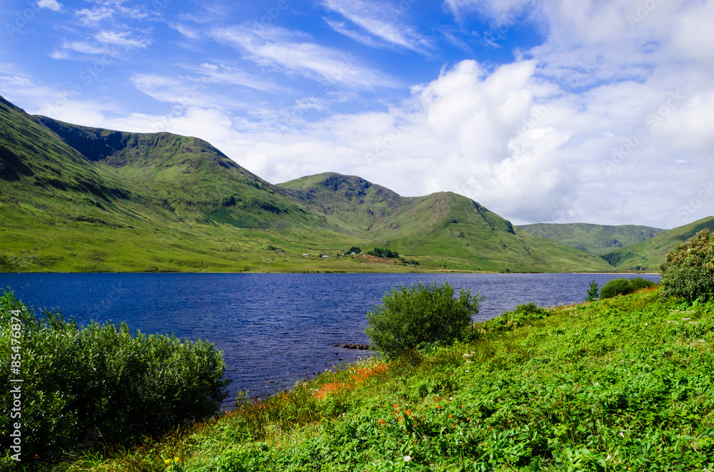 view of a lake in ireland, connemara