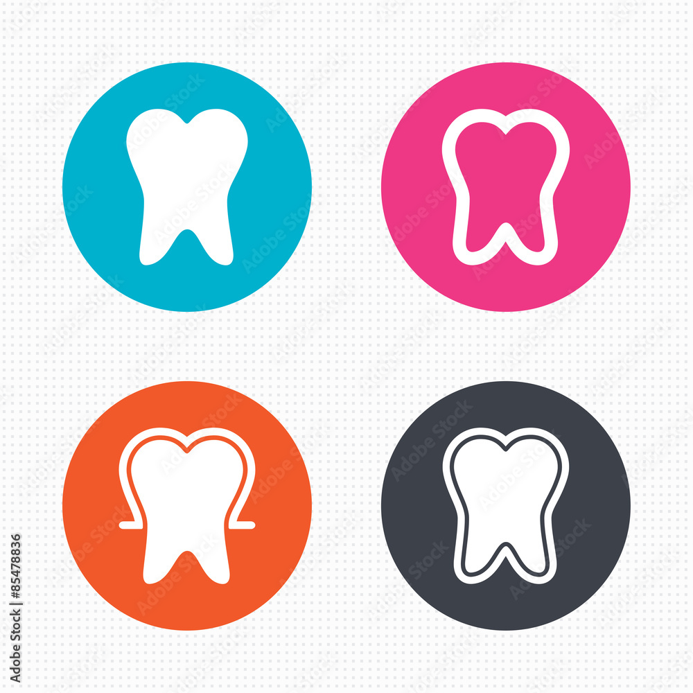 Tooth enamel protection icons. Dental care signs Tooth enamel protection icons. Dental care signs