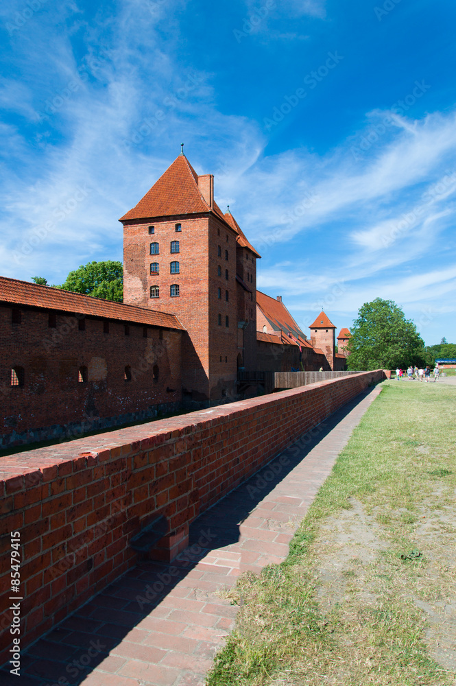 Walls of the Castle of the Teutonic order in Malbork, Poland
