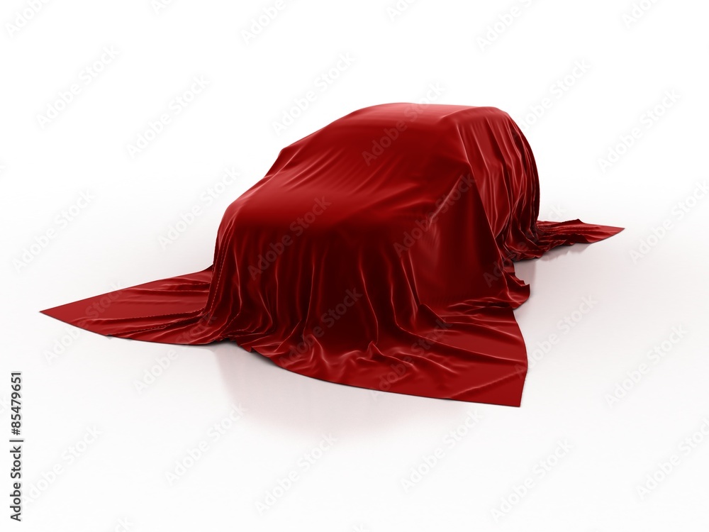 Car covered with velvet. The secret cars. 3D. Car covered with velvet. The secret cars. 3D.