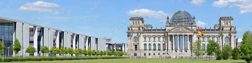 Reichstag Building -Stitched Panorama - obrazy, fototapety, plakaty 
