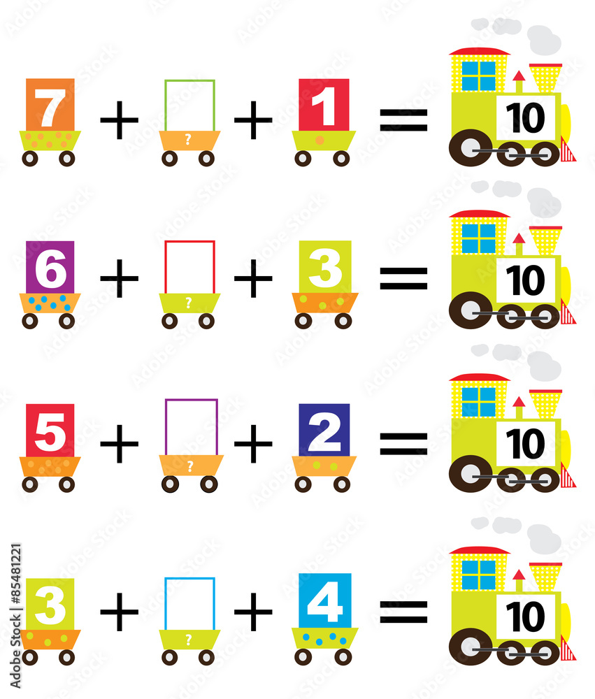 mathematical trains / adding to 10 mathematical trains / adding to 10