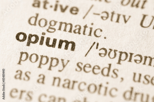 Dictionary definition of word opium