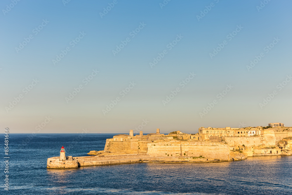 The lighthouse at La Valletta, Malta
