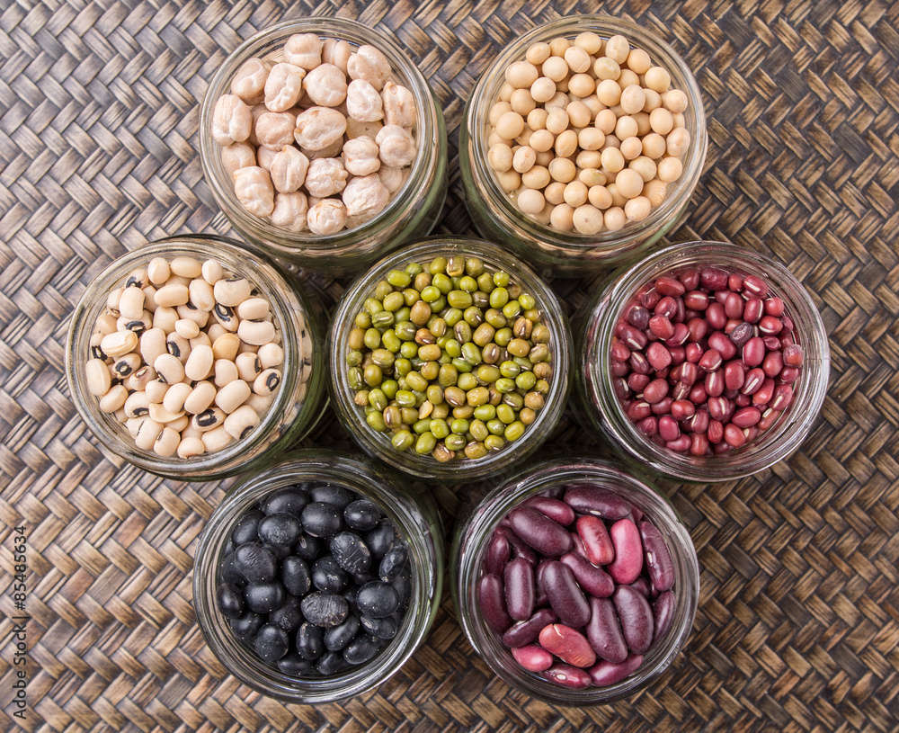 Beans Variety In Mason Jars Beans Variety In Mason Jars