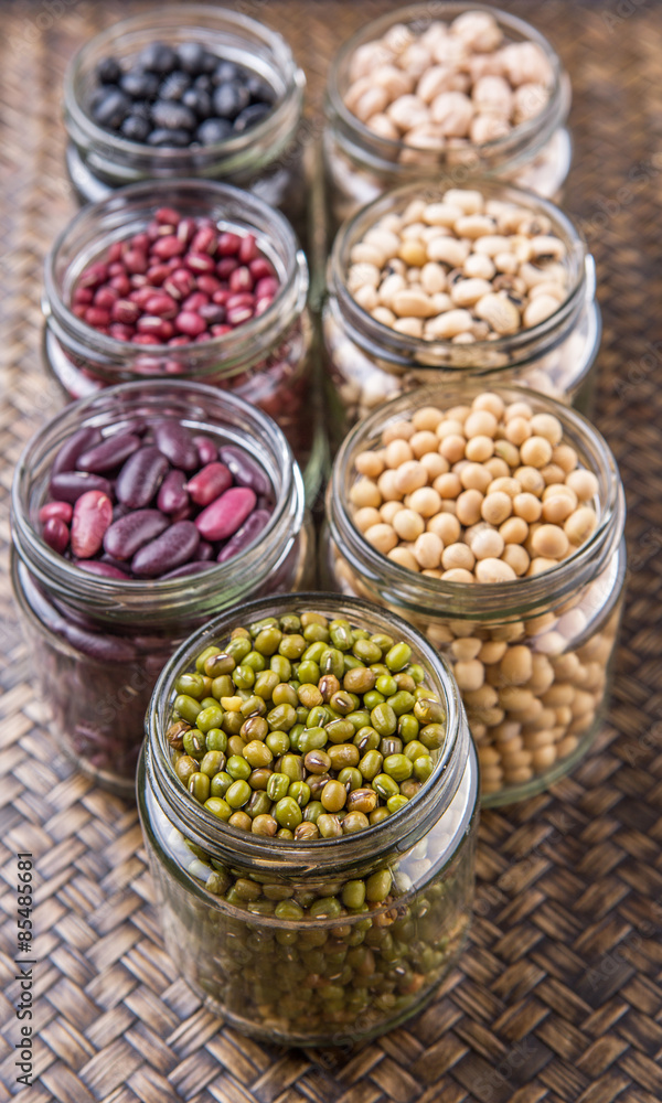 Beans Variety In Mason Jars Beans Variety In Mason Jars
