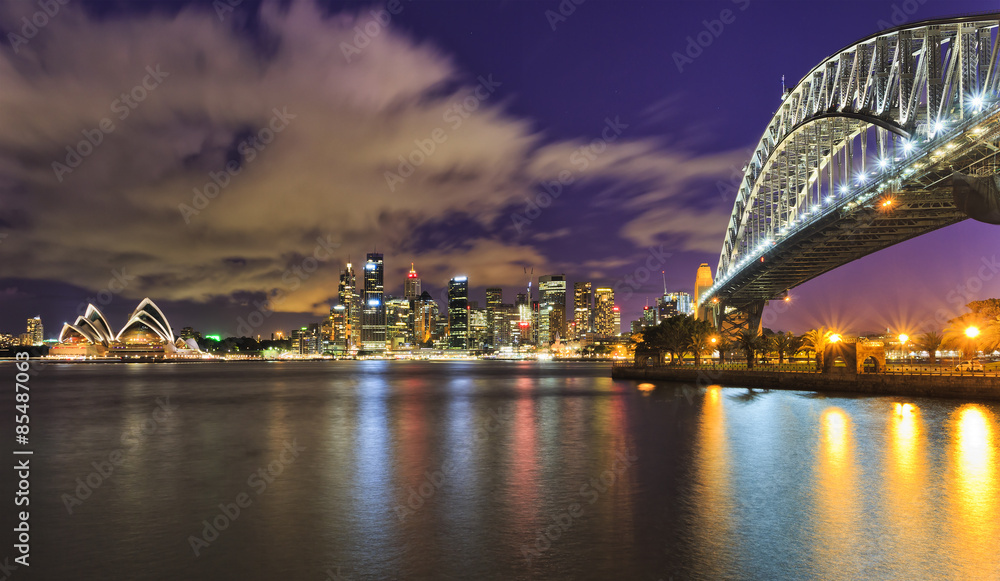 Naklejka premium Sydney CBD 25mm Milsons Point Sunset