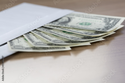 Dollar Notes in an envelope