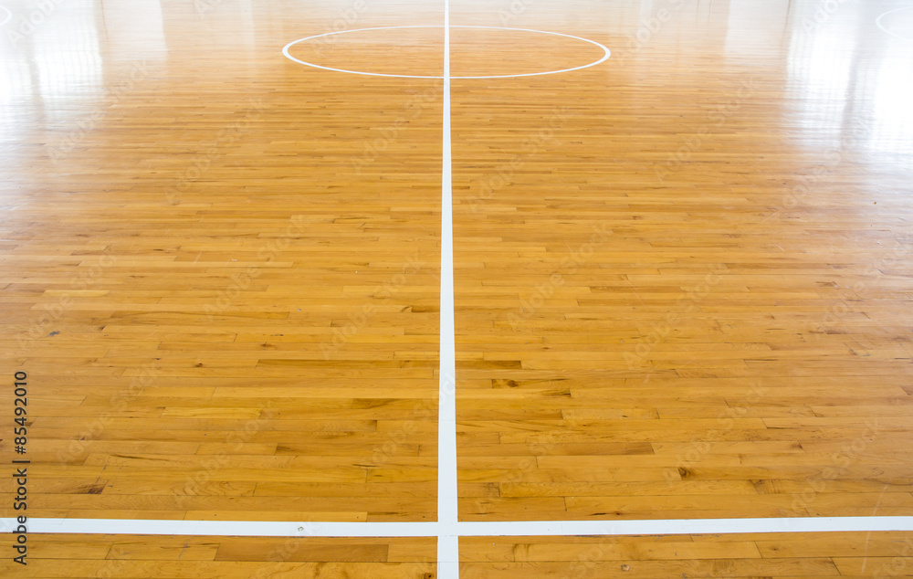 Fototapeta premium wooden floor basketball court