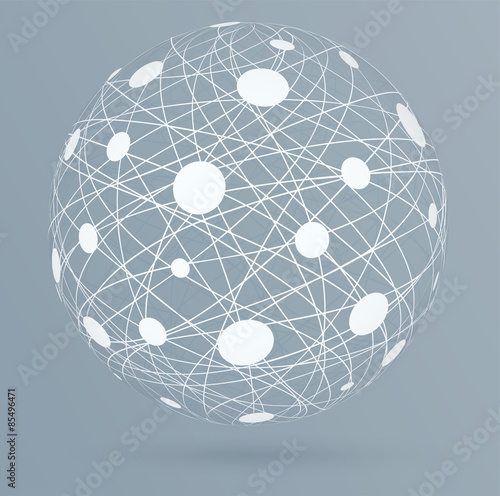 Network connections with circles, global digital connections 