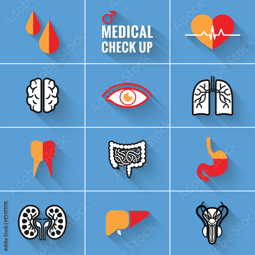 Medical Check Up Icons Man