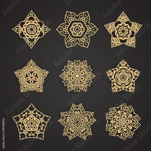 Line Thai Pattern Vector set