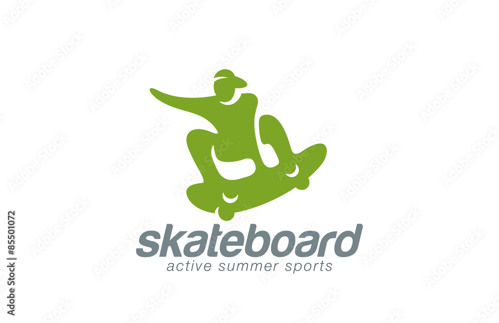 Skateboard logo design vector template. Active sport icon...Skat Skateboard logo design vector template. Active sport icon...Skat