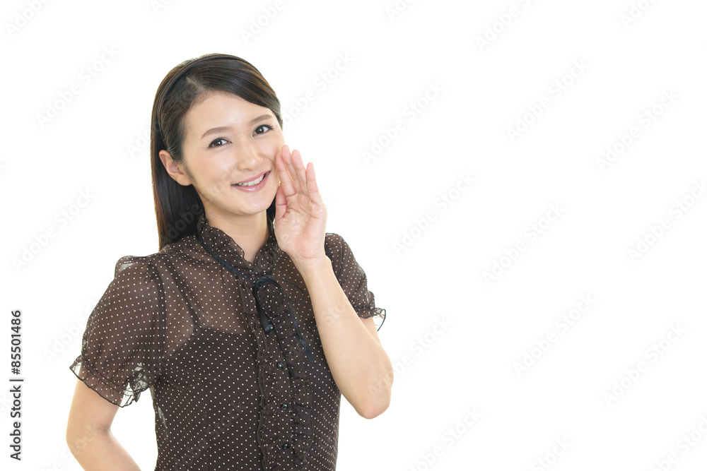 応援する女性 応援する女性