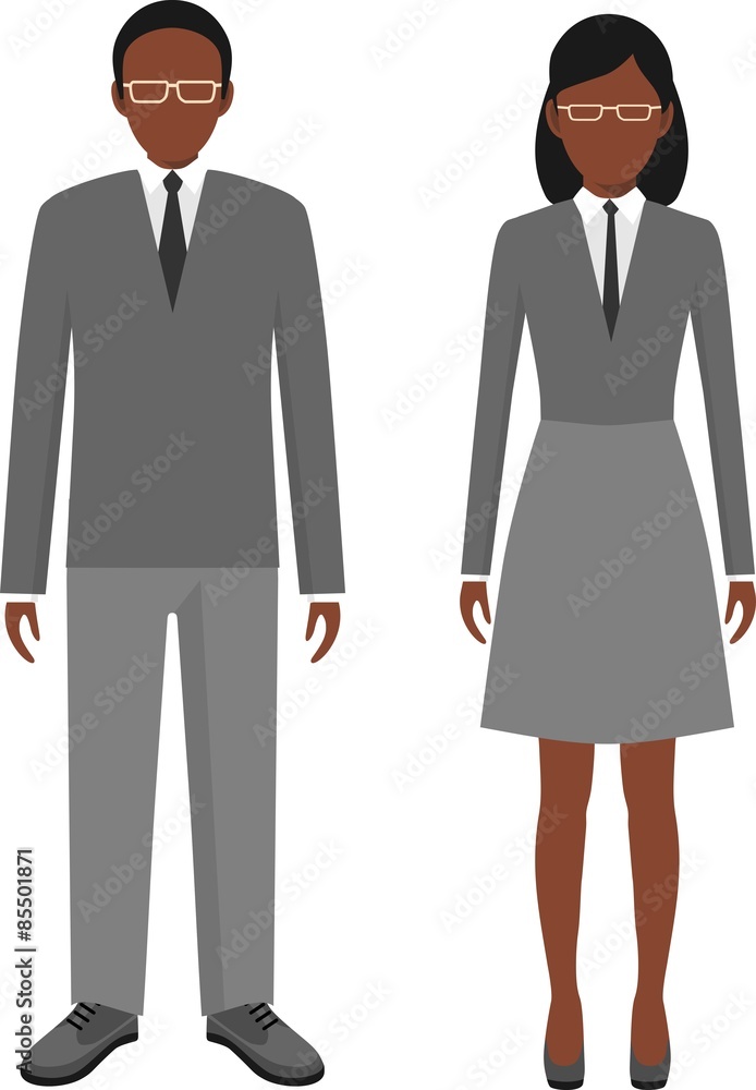African american ethnic people characters avatars stand set in African american ethnic people characters avatars stand set in