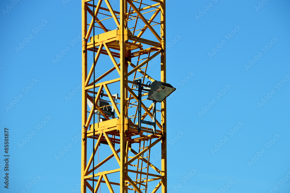 Baustellenscheinwerfer am Kranturm Baustellenscheinwerfer am Kranturm