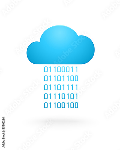 Cloud computing concept with binary code