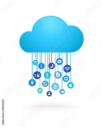 Cloud computing concept with business icons