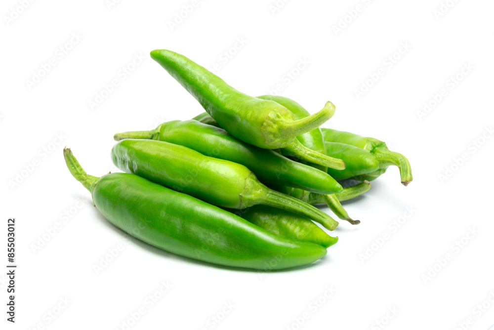 green pepper on white background green pepper on white background