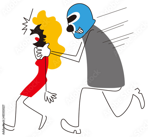 襲われる女性