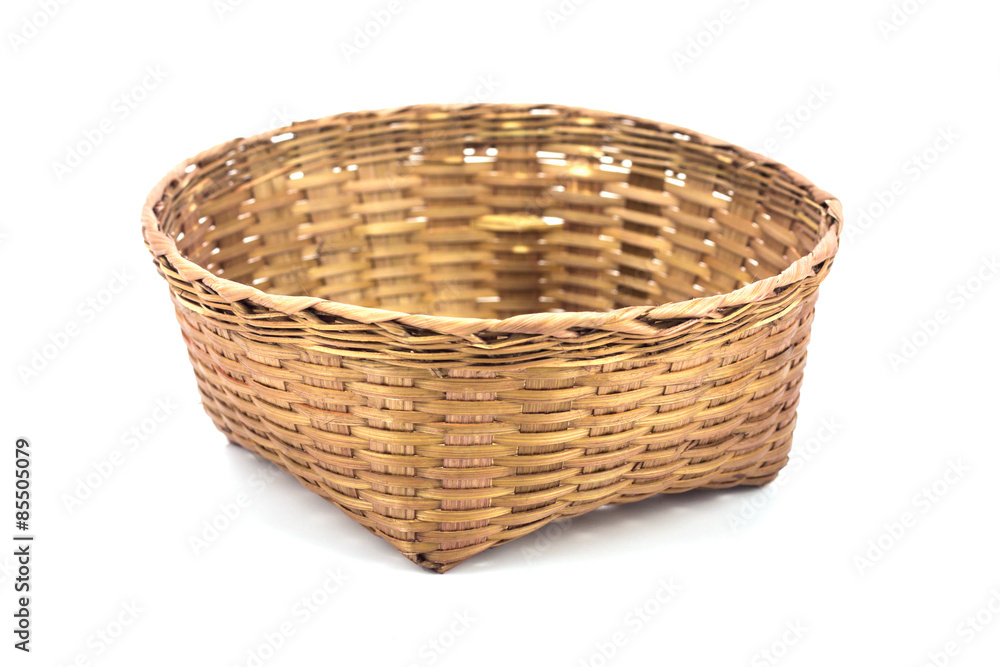 bamboo basket on a white background.