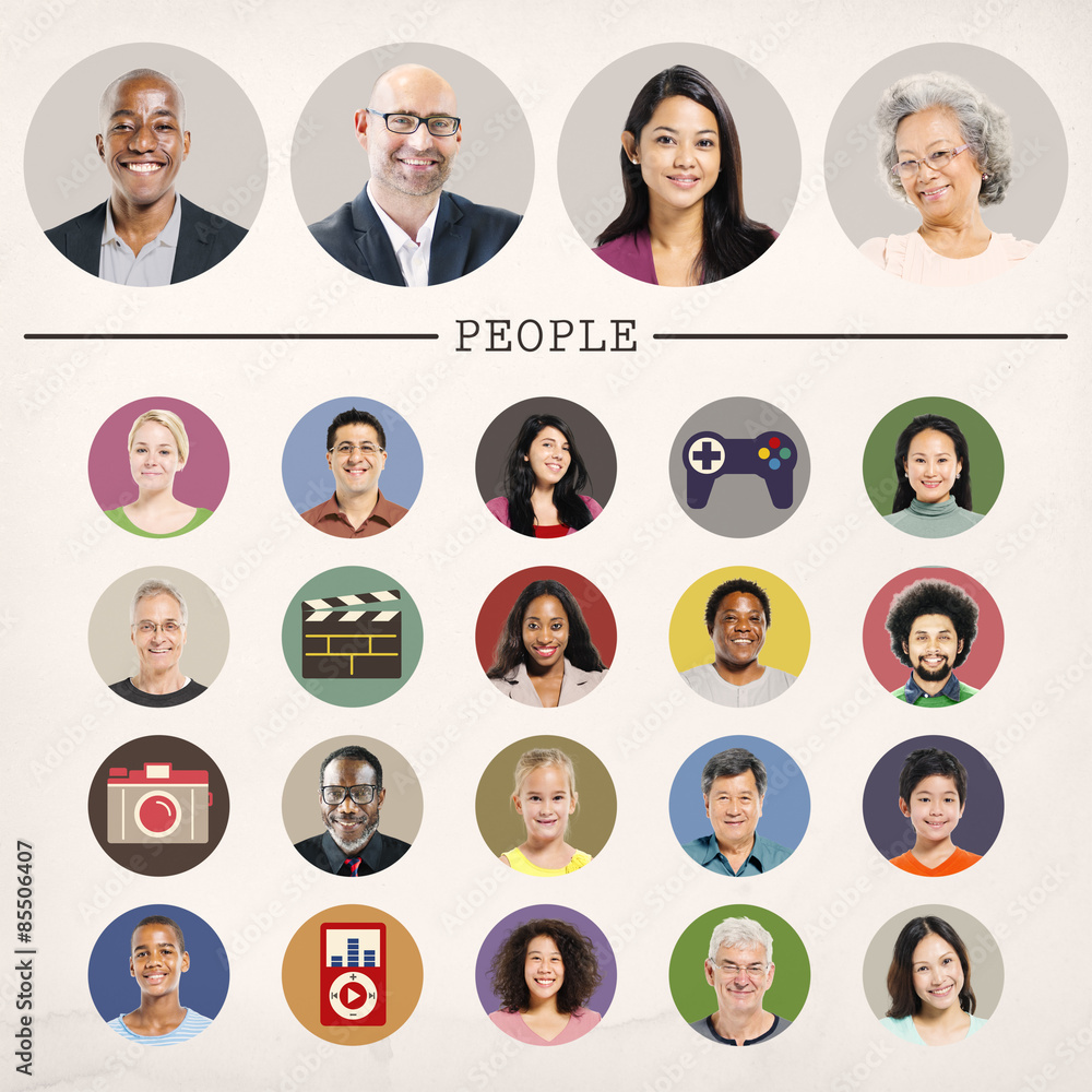 Faces People Diversity Community Portrait Concept Faces People Diversity Community Portrait Concept