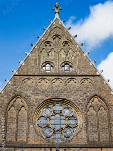 Top of the facade of the Hall of Knights in The Hague, Netherlan