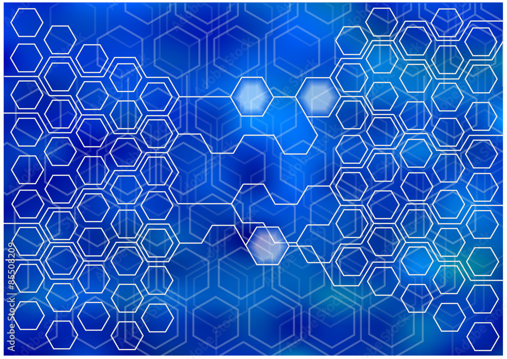 Fototapeta premium bright modern background with hexagonal shapes and lines