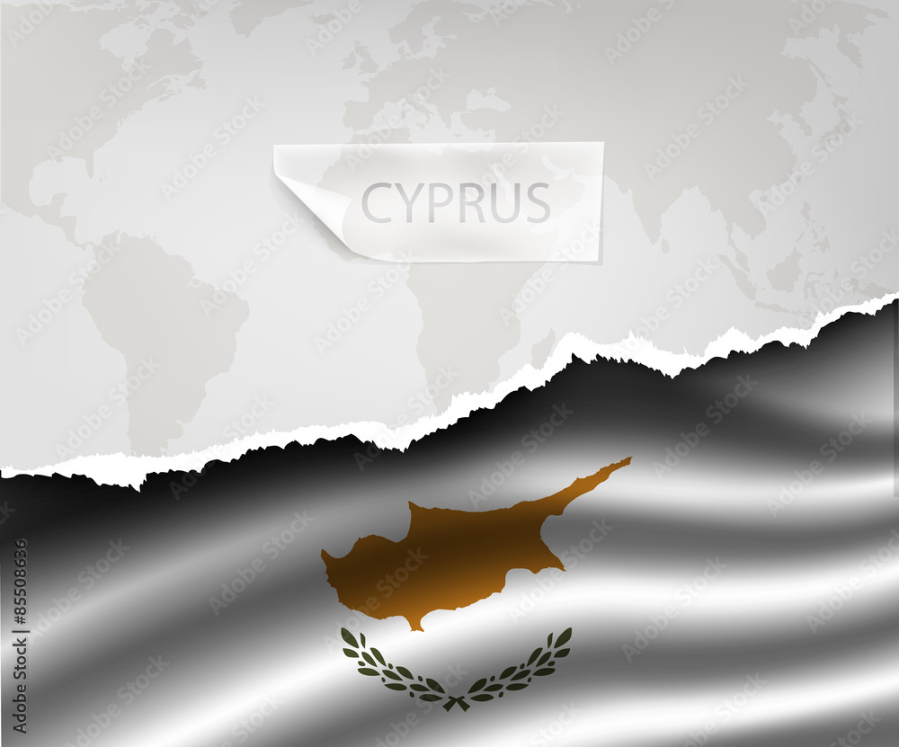 paper with hole and shadows CYPRUS flag