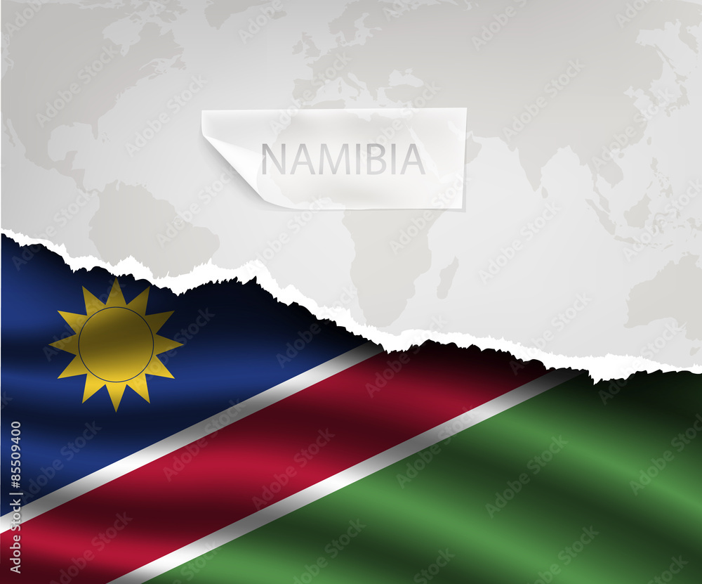 Obraz premium paper with hole and shadows NAMIBIA flag