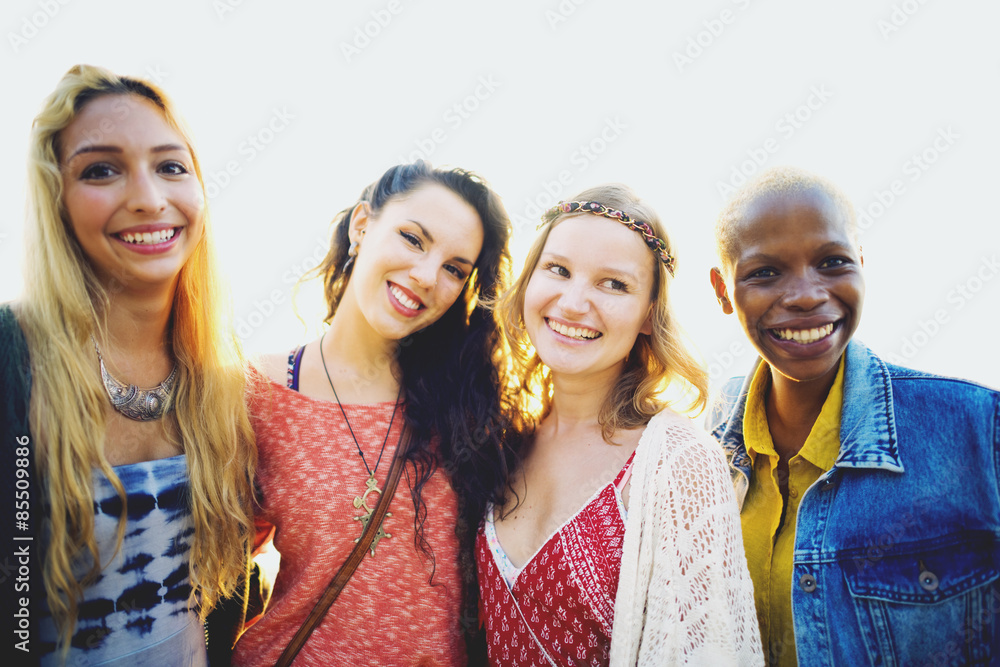 Women Friends Bonding Happiness Summer Concept Women Friends Bonding Happiness Summer Concept