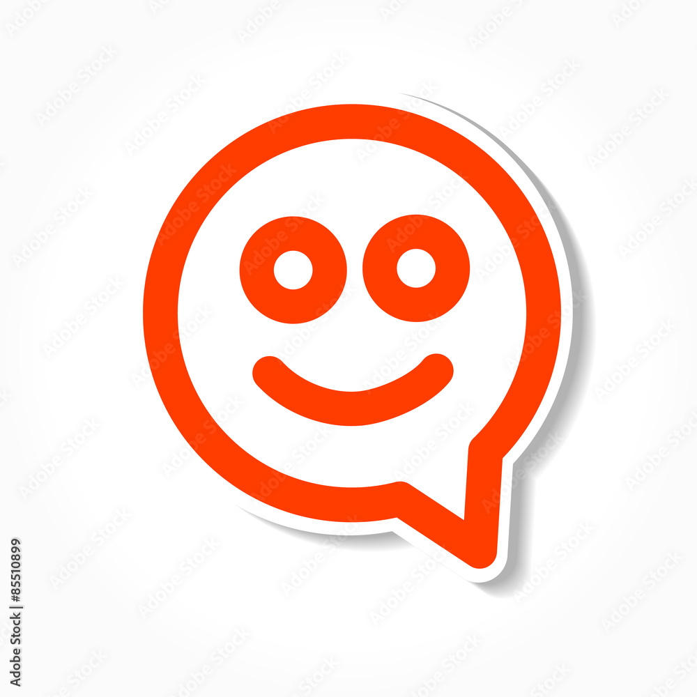 Naklejka premium happy smile speech bubble