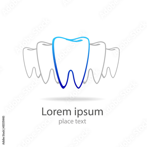 Stomatology sign. Dental Clinic Logotype concept. Dentist Logo tooth shape design vector template.