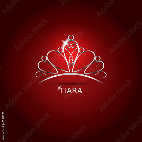 Decorative tiara beautiful shining, vector illustration.