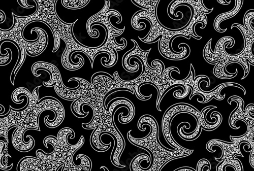 Beautiful luxury black and white vector seamless pattern