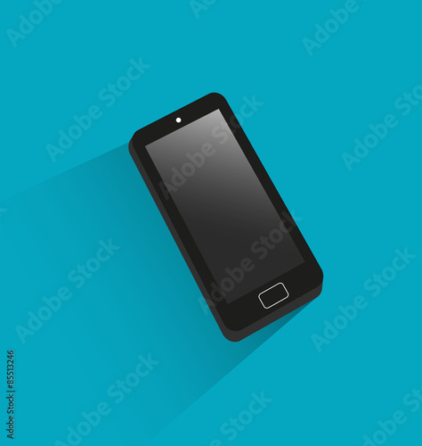 black smartphone in perspective