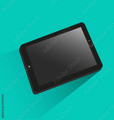 black tablet in perspective