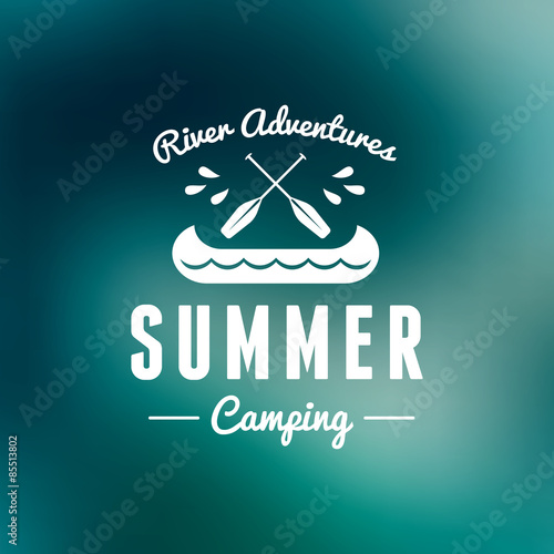 Retro Vintage Summer Camping Badge. Mountine Adventures and Outdoor Activities