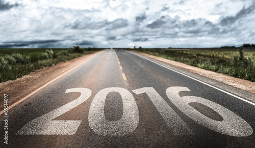 Plakat 2016 written on rural road
