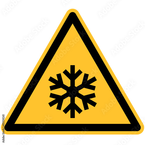 Warnschild Warnung vor Kälte DIN 7010/ASR 1.3 W010