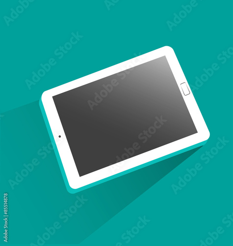 white tablet in perspective
