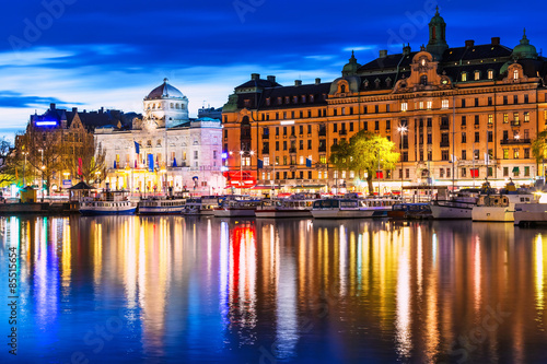 Evening scenery of Stockholm, Sweden