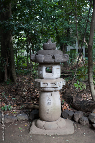 Stone pillar at Hikawa Shrine, Tokyo, Japan