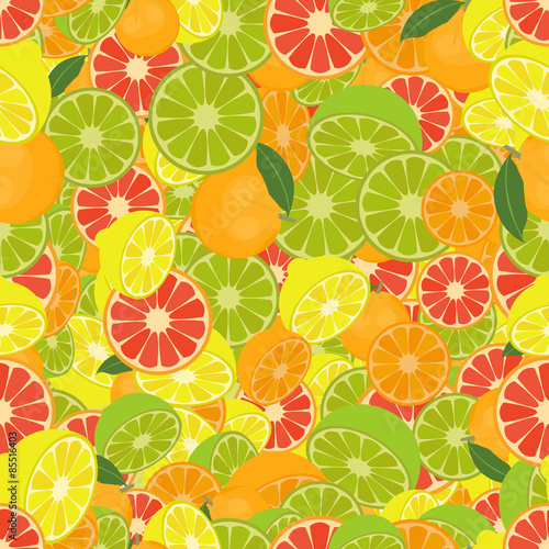 Seamless colorful background made of citrus fruits