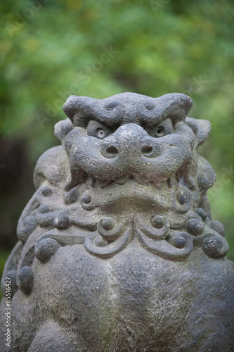 Komainu statue at Nezu Shrine  Tokyo  Japan