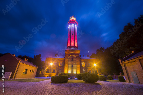 historic lighthouse on the coast of the Baltic Sea, Poland, Niechorze 
